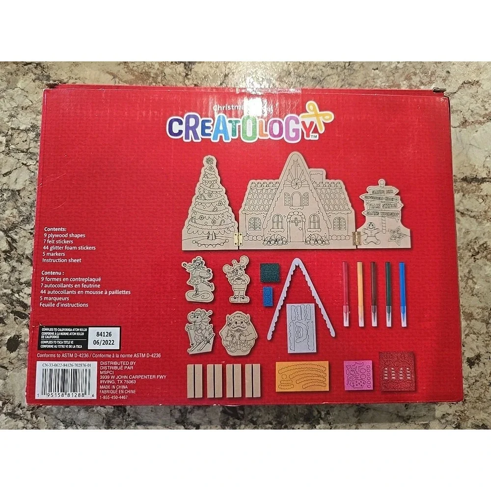 Creatology 3D Christmas Wood Scene Craft Kit House Noel Holiday Kids‎ NEW